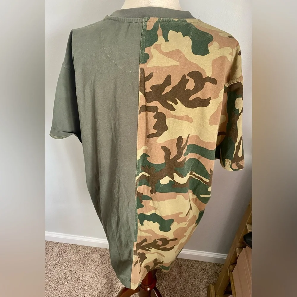 Hudson‎ Outerwear Bape Men’s 2X Green and Khaki Camo Bathing Ape T-Shirt